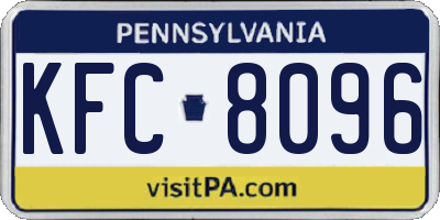 PA license plate KFC8096
