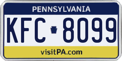 PA license plate KFC8099