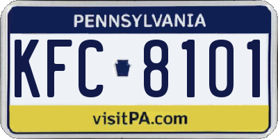 PA license plate KFC8101