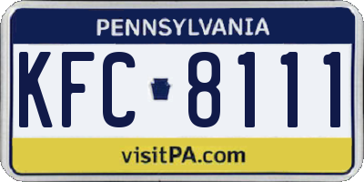 PA license plate KFC8111
