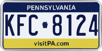 PA license plate KFC8124