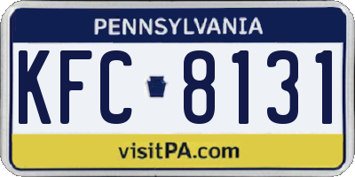 PA license plate KFC8131