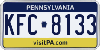 PA license plate KFC8133