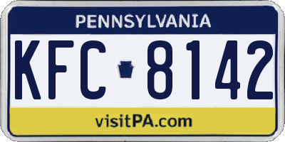 PA license plate KFC8142