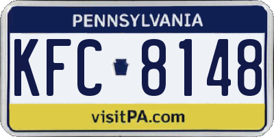 PA license plate KFC8148