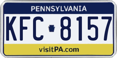 PA license plate KFC8157