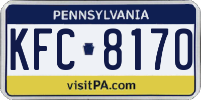 PA license plate KFC8170