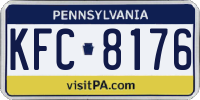 PA license plate KFC8176