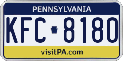 PA license plate KFC8180
