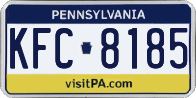 PA license plate KFC8185
