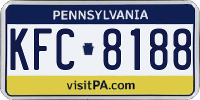 PA license plate KFC8188