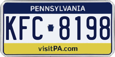 PA license plate KFC8198