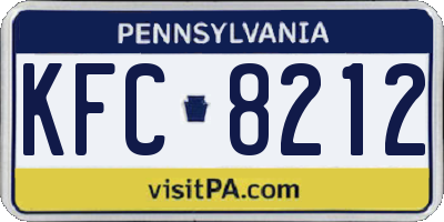 PA license plate KFC8212