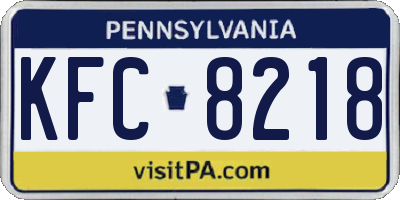 PA license plate KFC8218