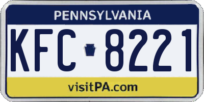 PA license plate KFC8221
