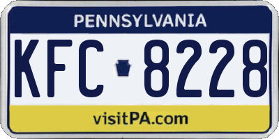 PA license plate KFC8228