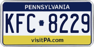 PA license plate KFC8229