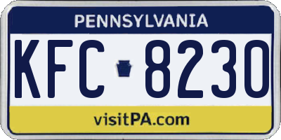 PA license plate KFC8230