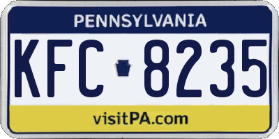 PA license plate KFC8235