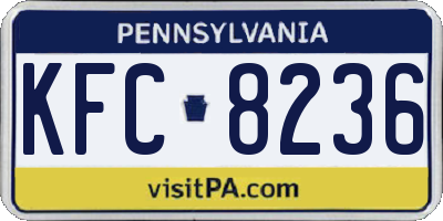 PA license plate KFC8236