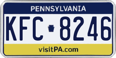 PA license plate KFC8246