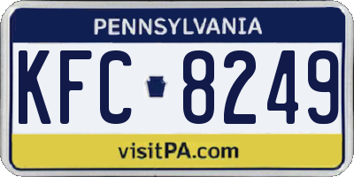 PA license plate KFC8249