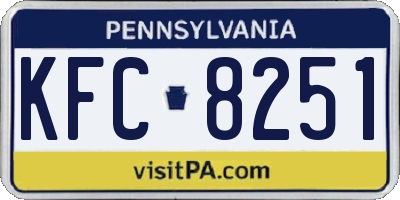 PA license plate KFC8251
