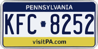 PA license plate KFC8252