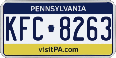 PA license plate KFC8263
