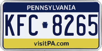 PA license plate KFC8265