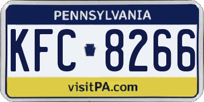 PA license plate KFC8266