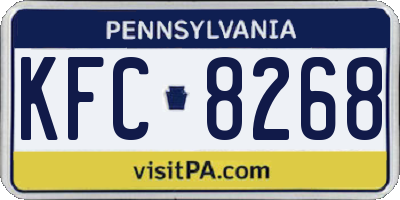 PA license plate KFC8268