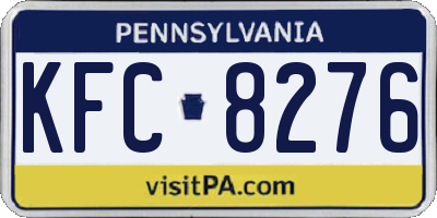 PA license plate KFC8276