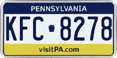 PA license plate KFC8278