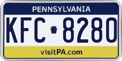 PA license plate KFC8280