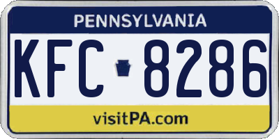 PA license plate KFC8286