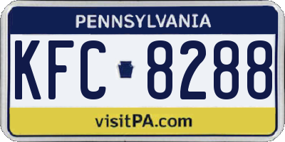 PA license plate KFC8288