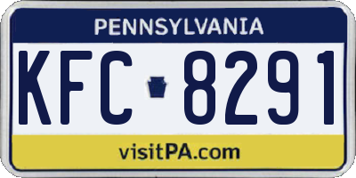 PA license plate KFC8291