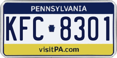 PA license plate KFC8301
