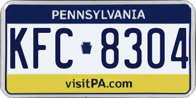 PA license plate KFC8304