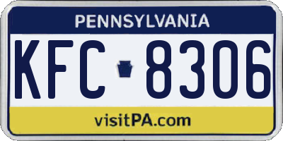 PA license plate KFC8306