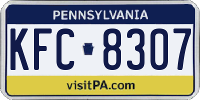 PA license plate KFC8307