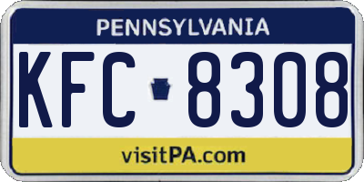 PA license plate KFC8308