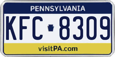 PA license plate KFC8309