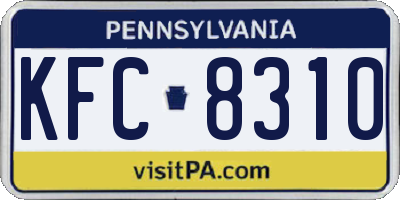 PA license plate KFC8310