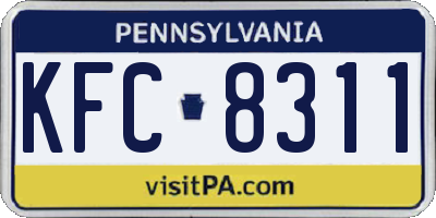 PA license plate KFC8311