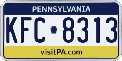 PA license plate KFC8313