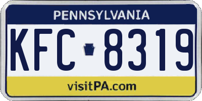 PA license plate KFC8319