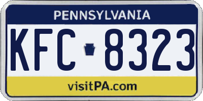 PA license plate KFC8323