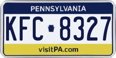 PA license plate KFC8327